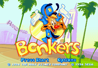 Bonkers title screen for Sega Genesis